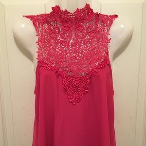 Pink Lace Halter Top Size 2